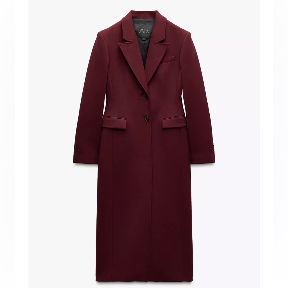 Zara Burgundy Long Coat